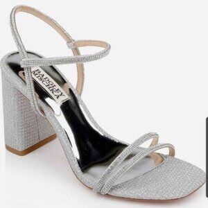 Badgley Mischka silver heels
